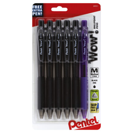 Pentel, Ballpoint Pens 5+1, Case Of 6, 1 Ct