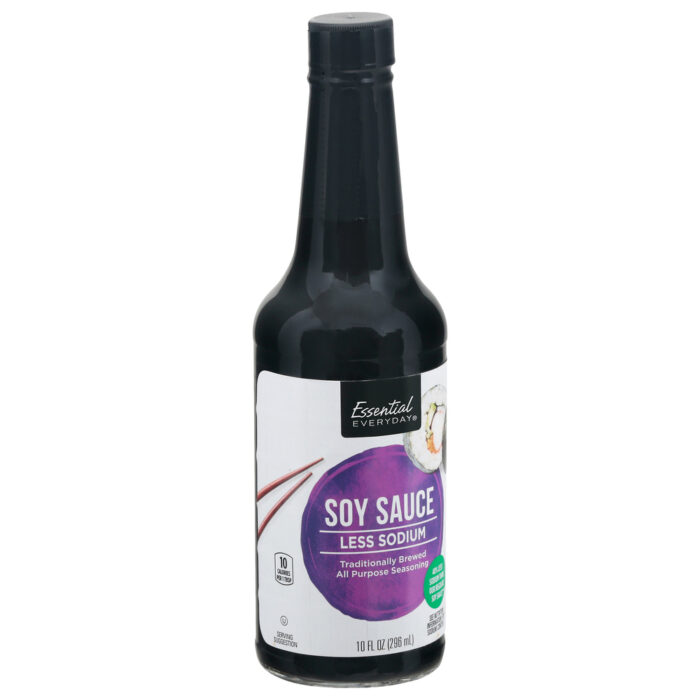 Essential Everyday, Less Sodium Soy Sauce, Case Of 12, 10 Flz - Image 1