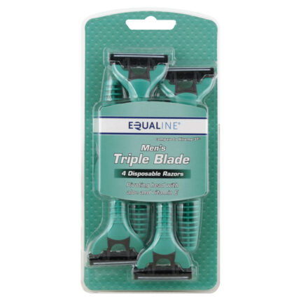 Equaline, Disposable Triple Blade Razors Mens, Case Of 6, 4 Ct