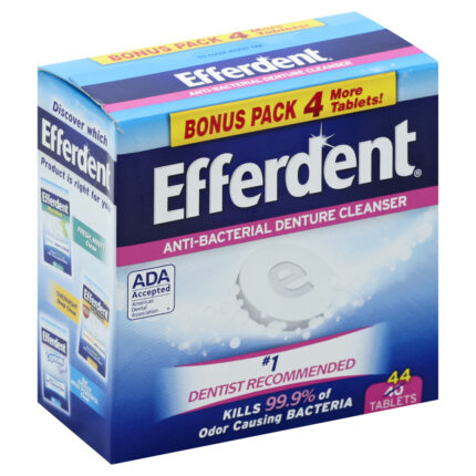 Efferdent, Denture Cleanser, Case Of 6, 44 Ct