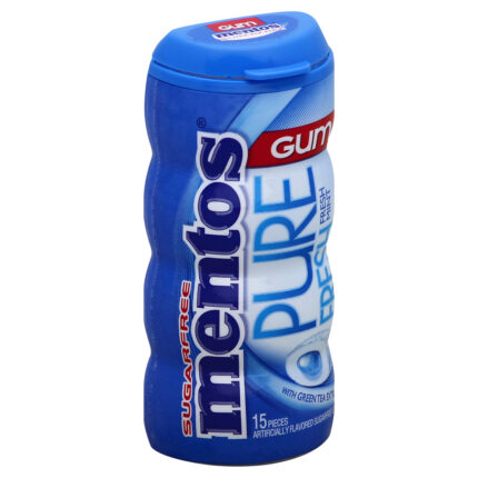 Mentos, Gum Pure Fresh Sugar Free Fresh Mint, Case Of 10, 15 Ct