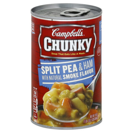 Campbell'S, Chunky Soup Split Pea & Ham With Natural Smoke Flavor Soup Can, Case Of 12, 19 Oz