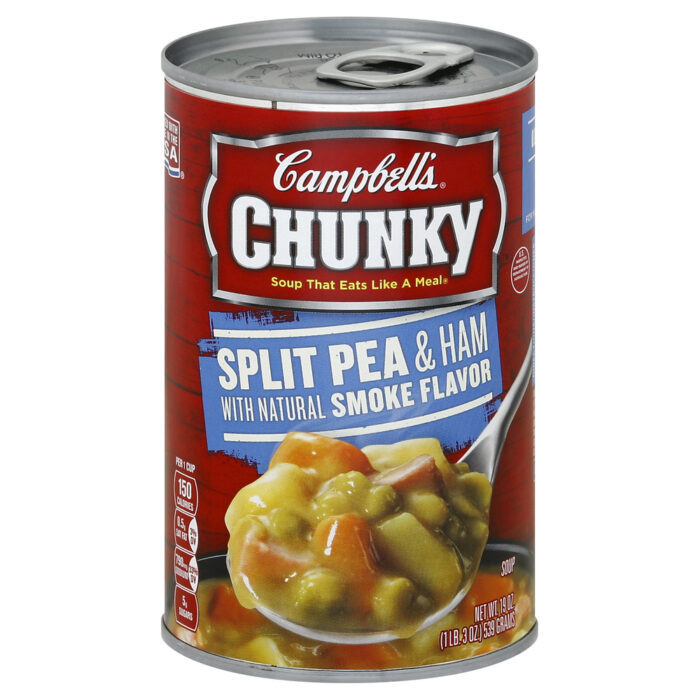 Campbell'S, Chunky Soup Split Pea & Ham With Natural Smoke Flavor Soup Can, Case Of 12, 19 Oz - Image 1