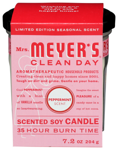 Mrs Meyers Clean Day Candle Soy Hol Pepprmnt 7.20 Oz