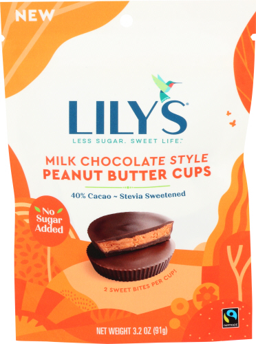 Lilys Sweets Choc Mlk Choc Pb Cup 3.20 Oz