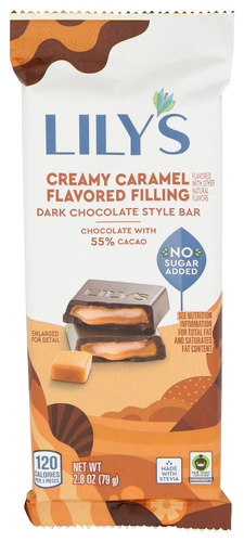 Lilys Sweets Bar Dk Chc Creamy Carml 2.80 Oz