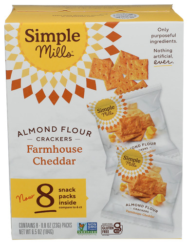 Simple Mills Cracker Snackpck Cheddar 6.50 Oz