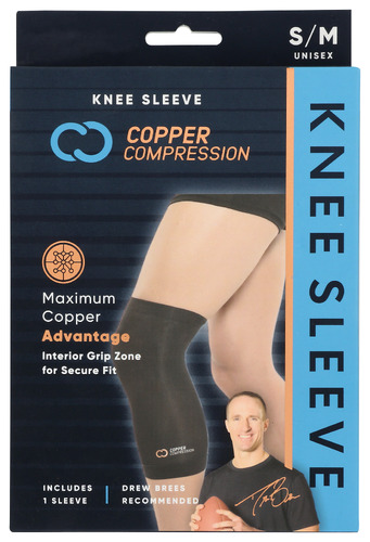 Copper Compression Sleeve Knee Sm Md 1 Ea