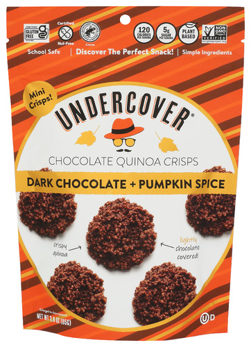 Undercover Quinoa Crisps Dk Choc Pmpkn Spc 3 Oz