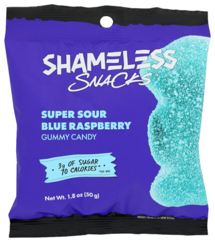 Shameless Snacks Gummy Sour Blue Raspbry 1.80 Oz
