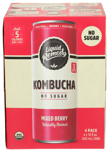 Liquid Remedy Kombucha Mxd Brry 4Pk Og 48 Fo