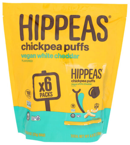 Hippeas Puffs White Cheddar 6Pk 0.80 Oz