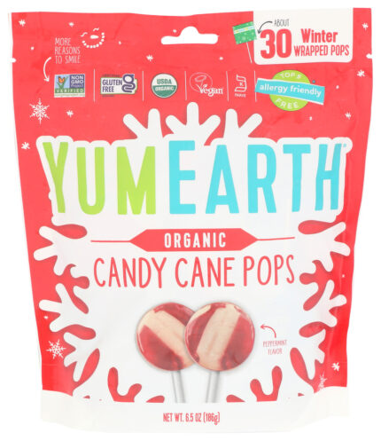 Yumearth Lollipop Candy Cane 6 Oz