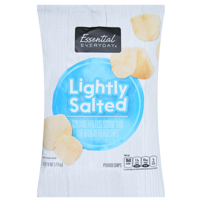 Essential Everyday, Potato Chips Lightly Salted, Case Of 8, 9 Oz - Image 1