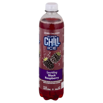 Super Chill, Black Raspberry Flavored Sparkling Water Beverage, Case Of 12, 17 Fl Oz