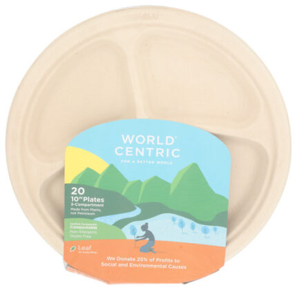 World Centric Plate 3Cmprtmnt Compost 1 20 Pc
