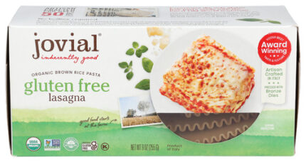Jovial Pasta Brwnrce Lasagna Org 9 Oz