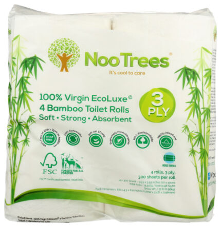 Nootrees Toilet Tissue 4Rl 300Sht 1 Ea