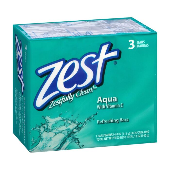 Zest Bath 3-Bar - Aqua 4.0 Oz - Image 1