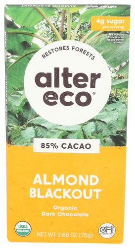 Alter Eco Bar Choc Blkout Almond 2.65 Oz