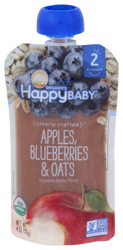 Happy Baby S2 Apple Blbry Oats Org 4 Oz