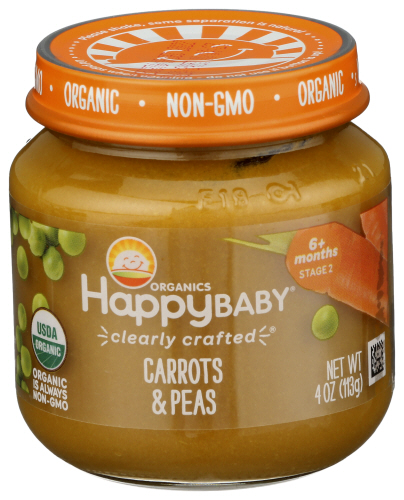 Happy Baby Stage 2 Peas And Carrots 4 Oz
