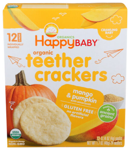 Happy Baby Cracker Teethr Mngo Pmpkn 1.70 Oz