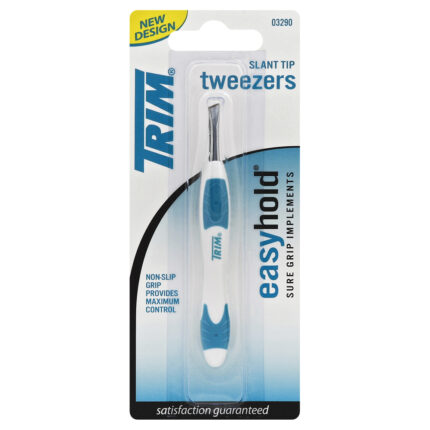 Trim, Easy Hold Non-Slip Grip Slant Tip Tweezers, Case Of 6, 1 Ct