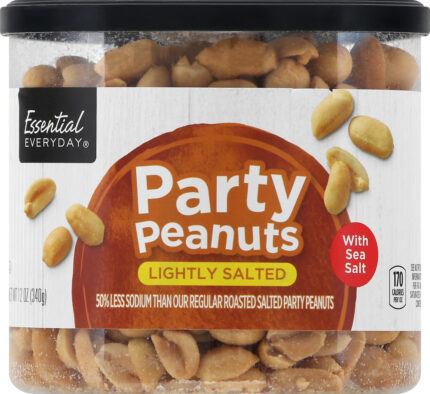 Essential Everyday, Party Peanuts Lightly Salted With Sea Salt, Case Of 12, 12 Oz