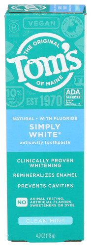 Toms Of Maine Toothpaste Wht Cln Mnt 4 Oz