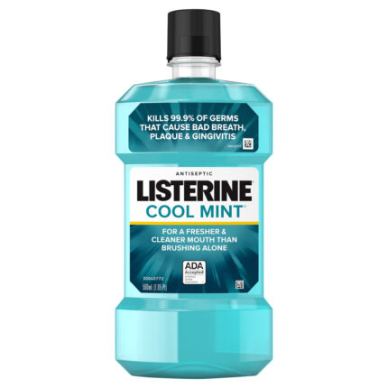 Listerine, Cool Mint Antiseptic Mouthwash Bad Breath And Plaque, Case Of 6, 500 Ml