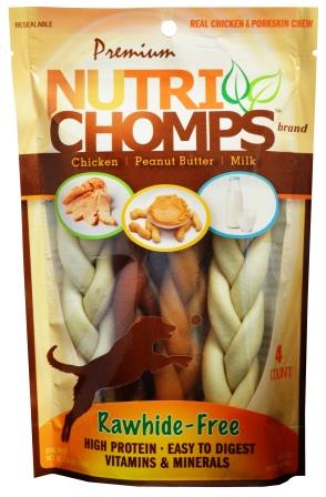 Scott Pet, Premium Nutri Chomps Variety Braids, Case Of 6, 4 Ct