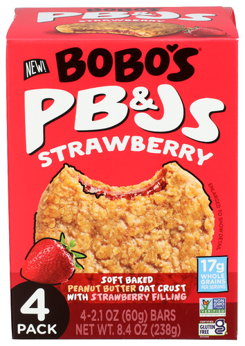 Bobos Oat Bars Snack Oat Pb&J Stbry 4Pc 8.40 Oz