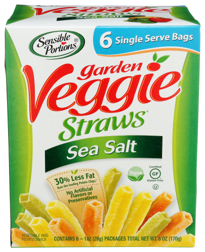 Sensible Portions Straw Veggie 6Pk Sngl Ssalt 6 Oz