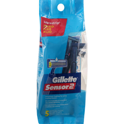 Gillette, Sensor2 Lubrastrip Disposable Razors Fixed, 1 Each, 5 Ct