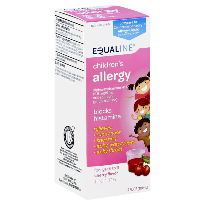 Equaline, Children'S Allergy Liquid Cherry Free,, Case Of 6, 4 Fl Oz - Image 1