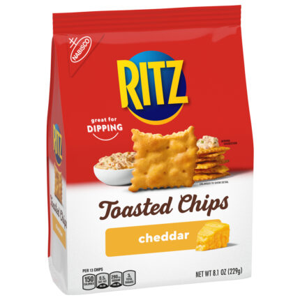 Ritz, Cheddar Toasted Chips, Case Of 6, 8.1 Oz