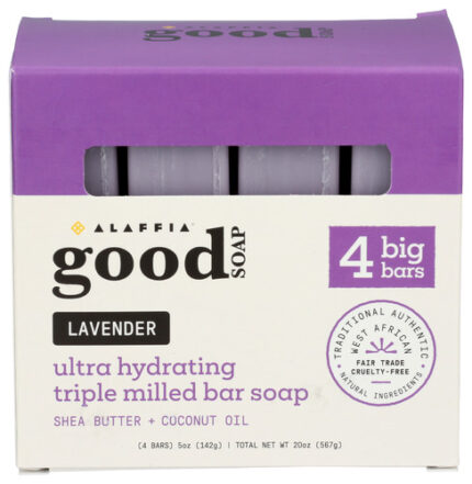 Alaffia Soap Bar Lavender 4 Pk
