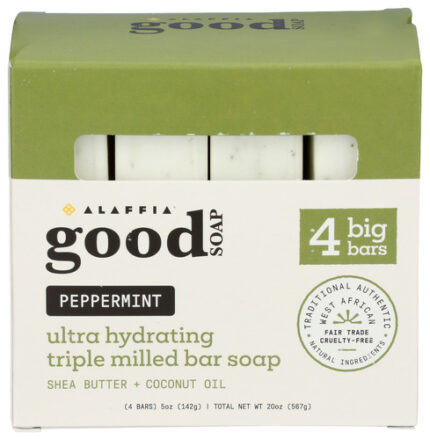 Alaffia Soap Bar Peppermint 4 Pk