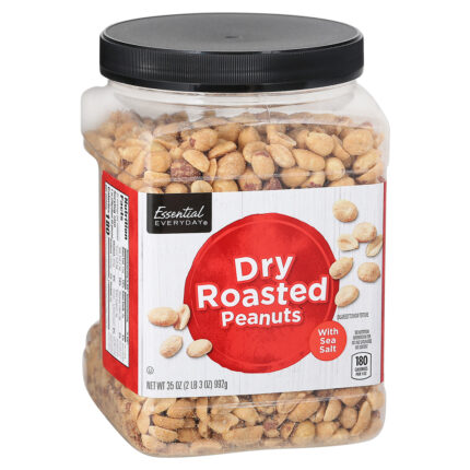 Essential Everyday, Dry Roasted Peanuts With Sea Salt Jar, Case Of 6, 35 Oz
