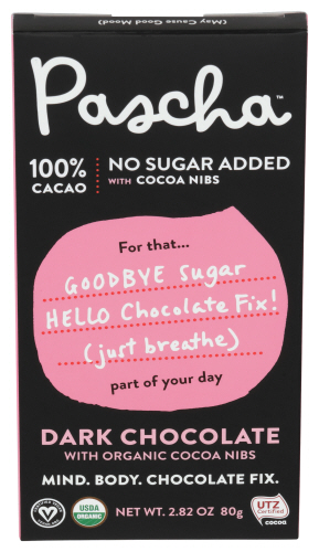Pascha Choc Bar 100Pcnt Cacao Dk 2.82 Oz