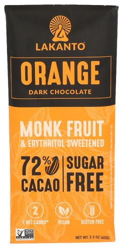 Lakanto Chocolate Bar Orang Dark 2.30 Oz