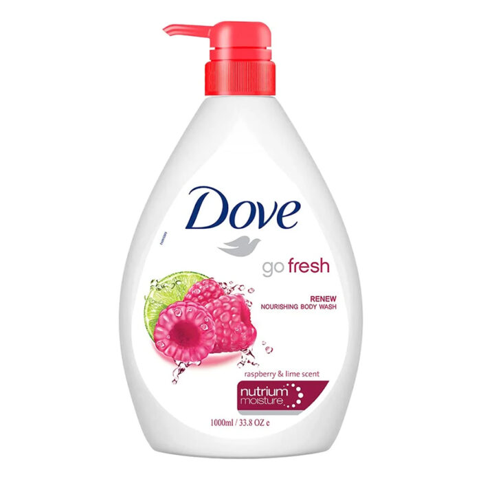 Dove Body Wash 33.8 Oz / 1 L Renew Rasberry & Lime With Pump - Image 1