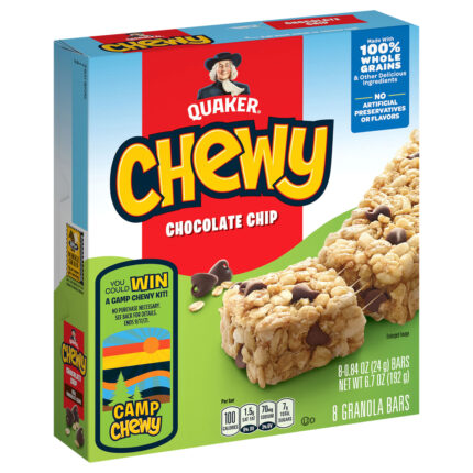 Quaker, Chewy Chocolate Chip Granola Bars, Case Of 12, 6.7 Oz
