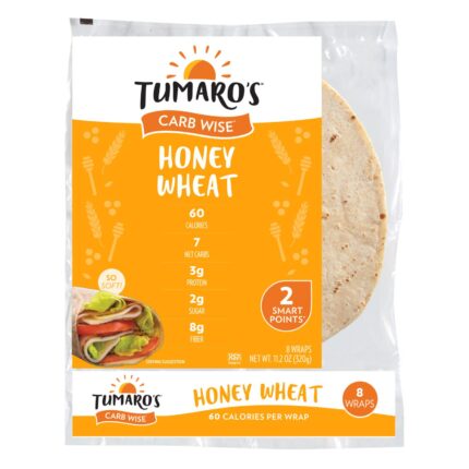 Tumaro Wrap,Carb Wise,Hny Wheat 8 Ct