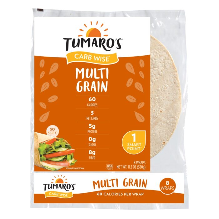 Tumaro Wrap,Carb Wise,Multigrain 8 Ct - Image 1