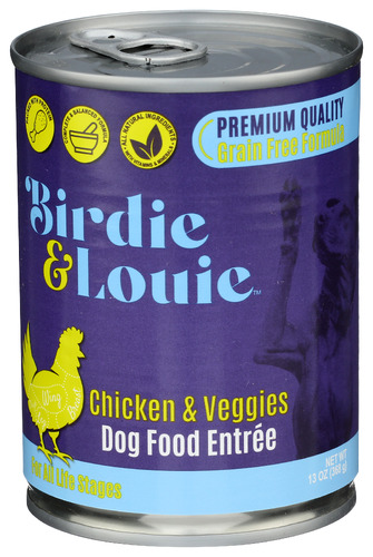 Birdie And Louie Food Wet Dog Chckn Vggie 13 Oz
