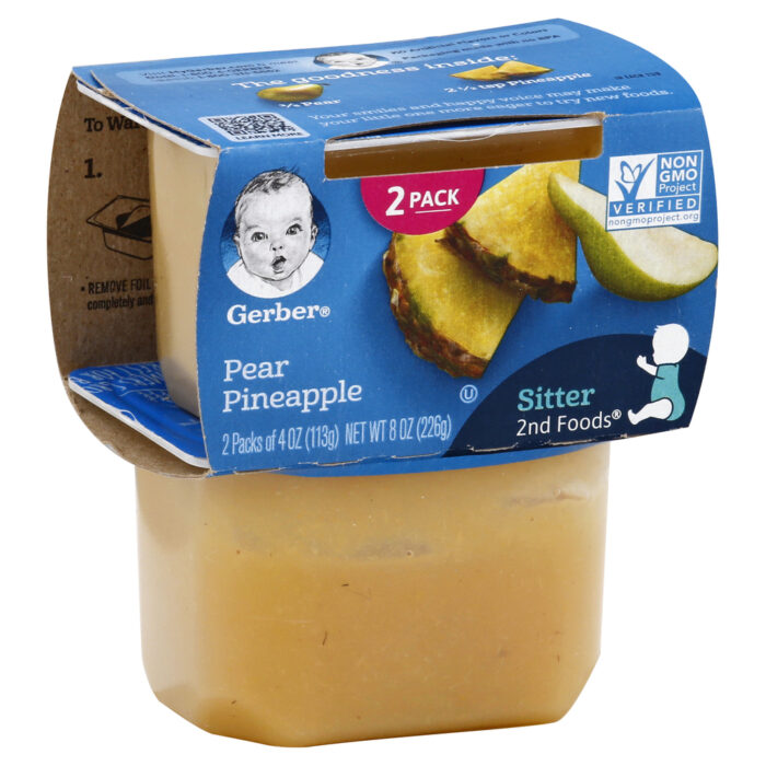 Gerber, 2Nd Foods Natural For Baby Food Pear Pineapple Tubs, Case Of 8, 8 Oz - Image 1