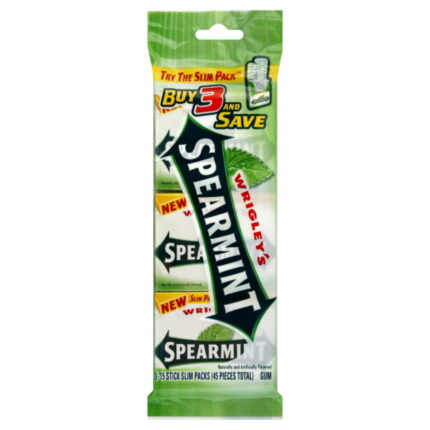 Wrigley'S, Spearmint Chewing Gum, Case Of 20, 3 Pack, 45 Ct