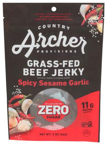 Country Archer Jerky Bf Spcy Sesame Grlc 2 Oz